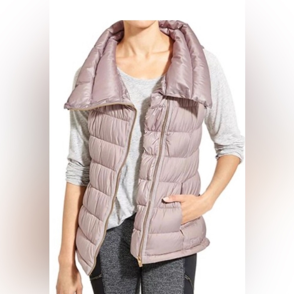 Athleta Downabout Goose Down Puffer Vest  Dusty Pink Size XS - Picture 2 of 16